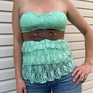 Strapless Halter Top with Belt